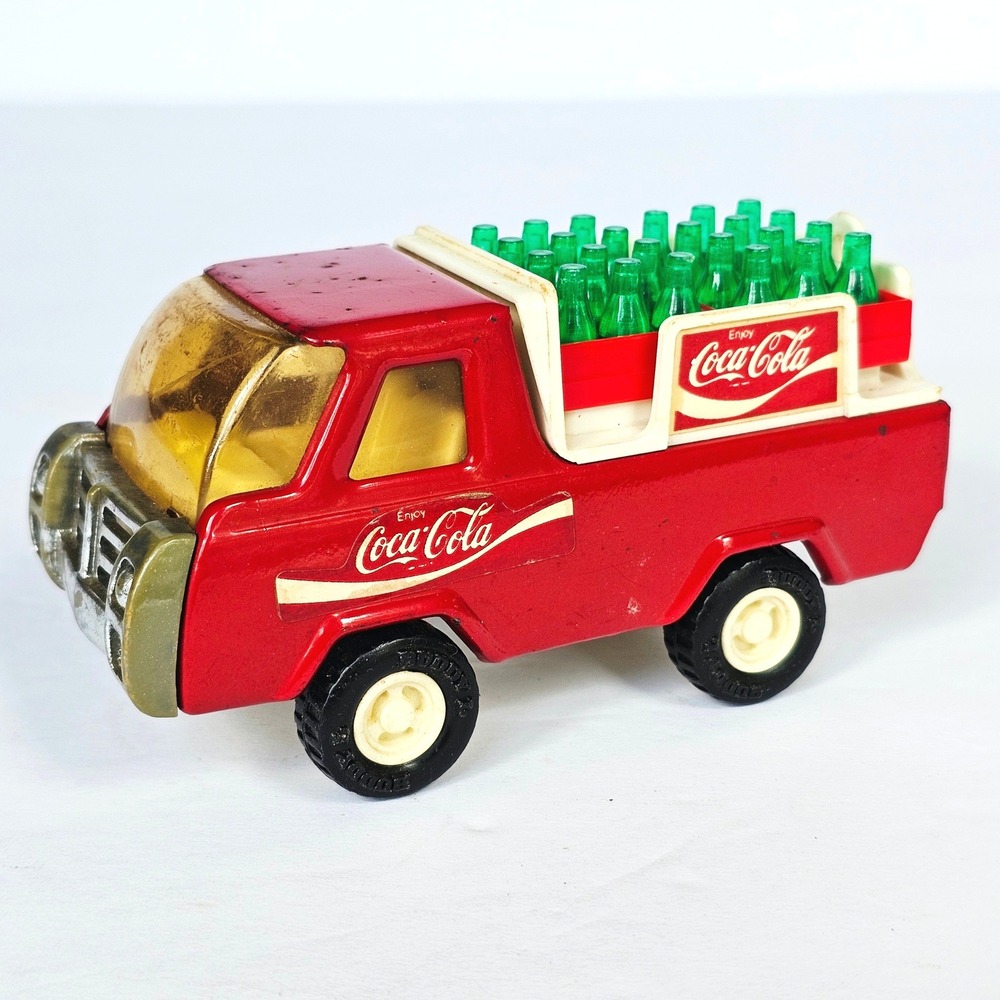 Vintage Buddy L Coca-Cola Delivery Truck Red Diecast Toy Bottle Crates Japan